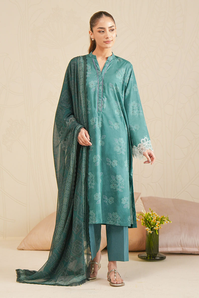 Forest Dew-3 Piece Printed Lawn Suit
