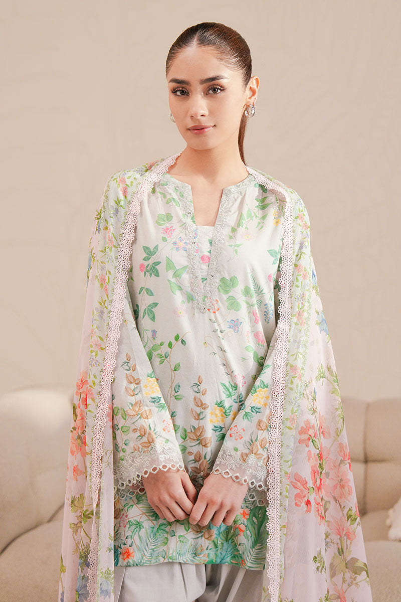 MINTY GLOW-3 PIECE PRINTED LAWN SUIT