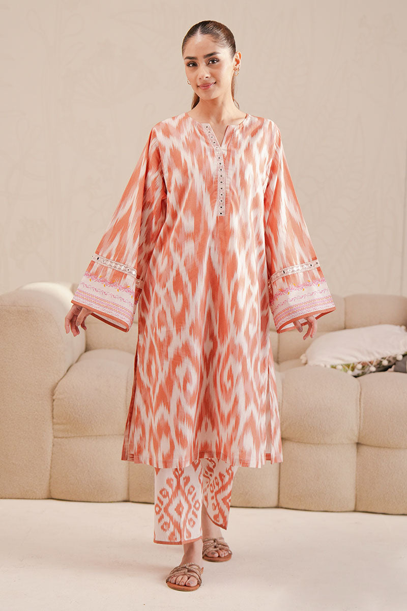 Saffron Fade-2 Piece Printed Lawn Suit