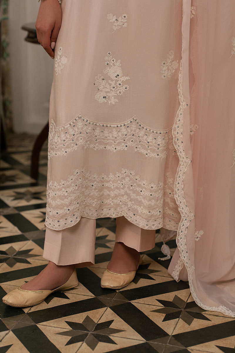 PALE PINK-3PC (SHIRT, TROUSER & DUPATTA)