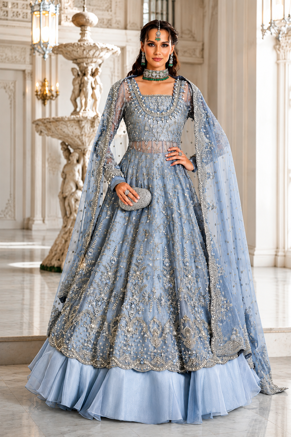 Maria B – Bridal Maxi Net Lehenga Style