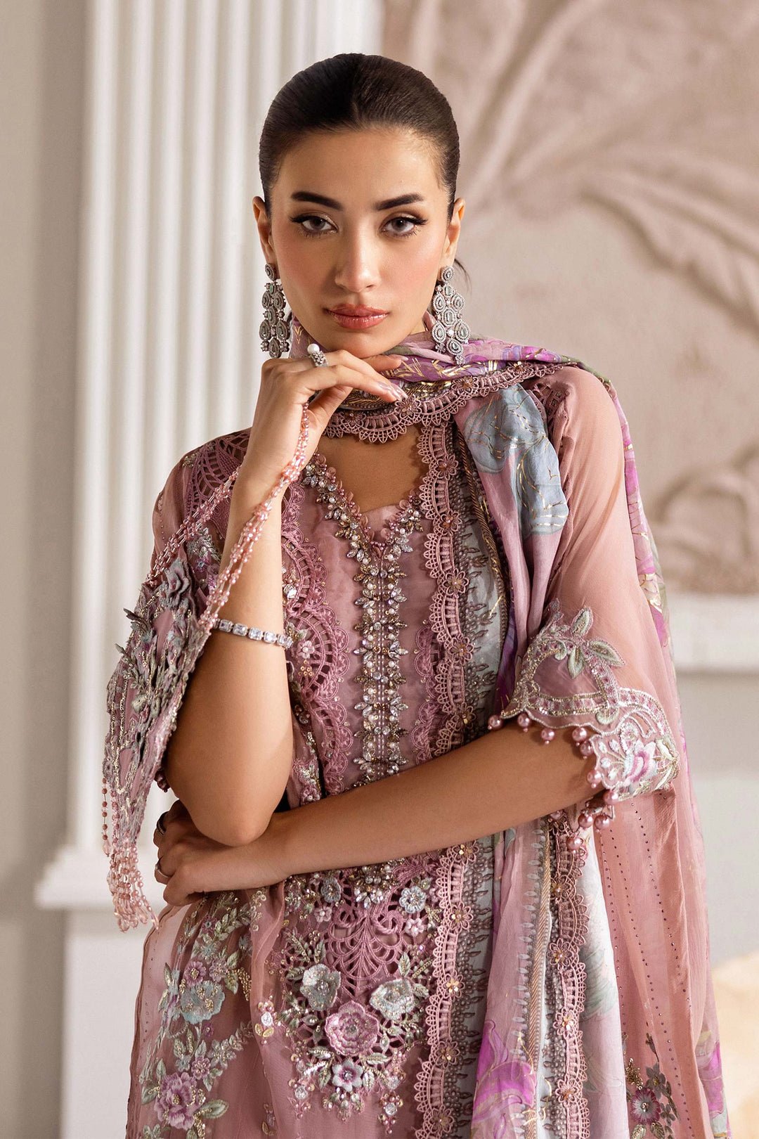 Maria B – MPC-25-105 Tea Pink Chiffon Style