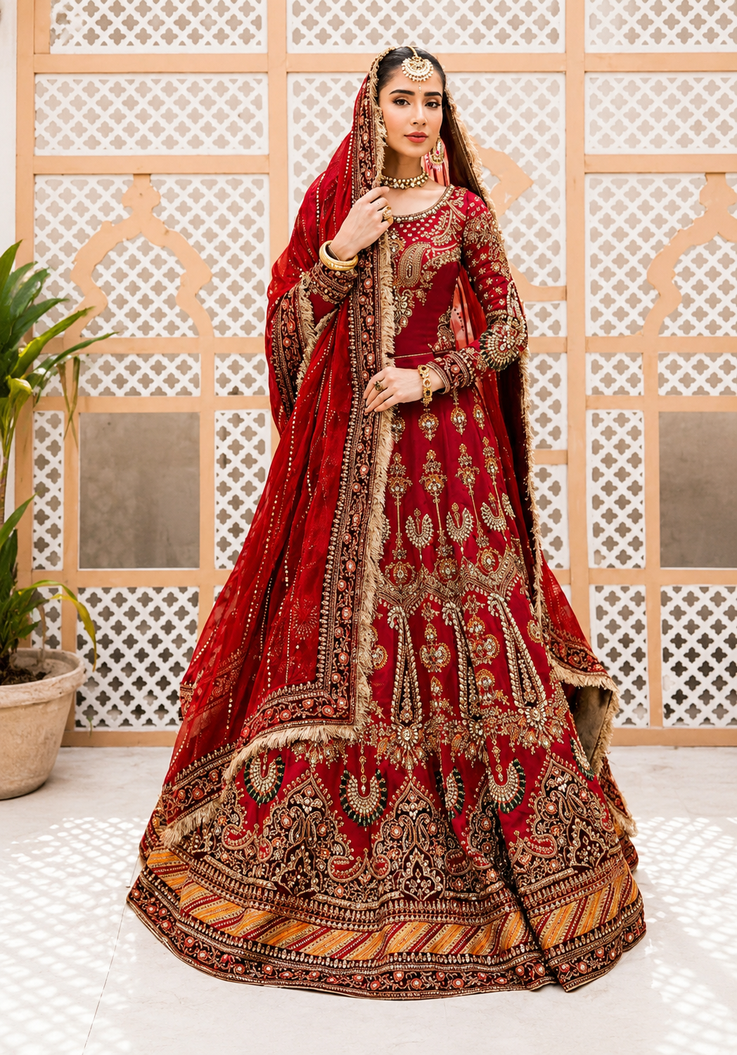 Maria B – Red Bridal Maxi Style