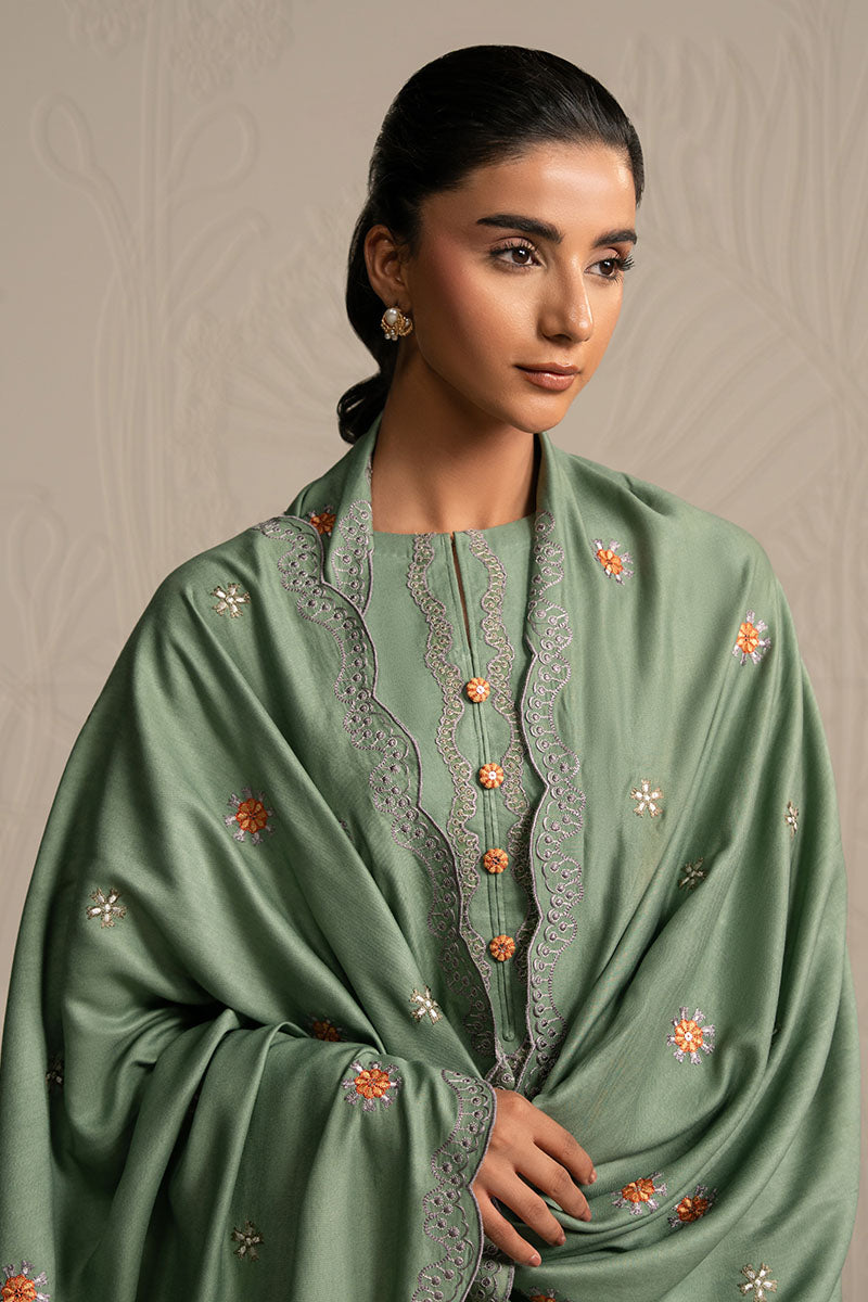 Ash Moss-3Pc (Shirt, Trouser & Dupatta)