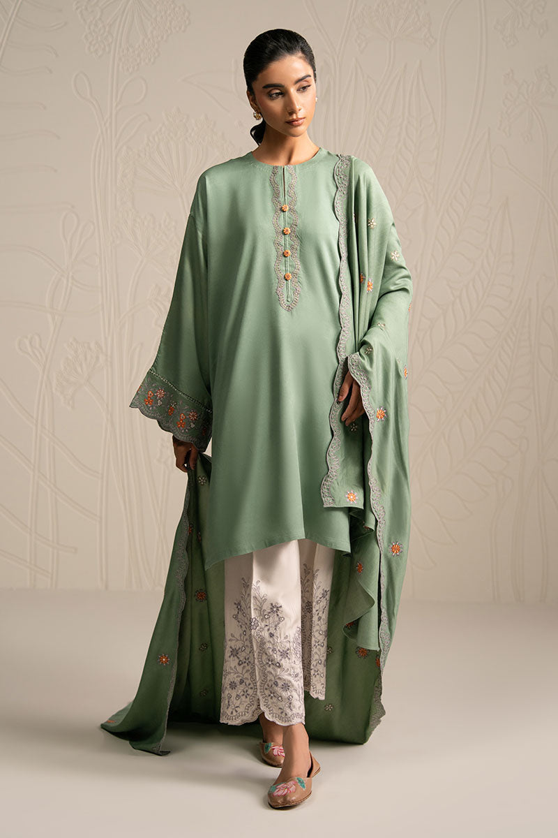 Ash Moss-3Pc (Shirt, Trouser & Dupatta)