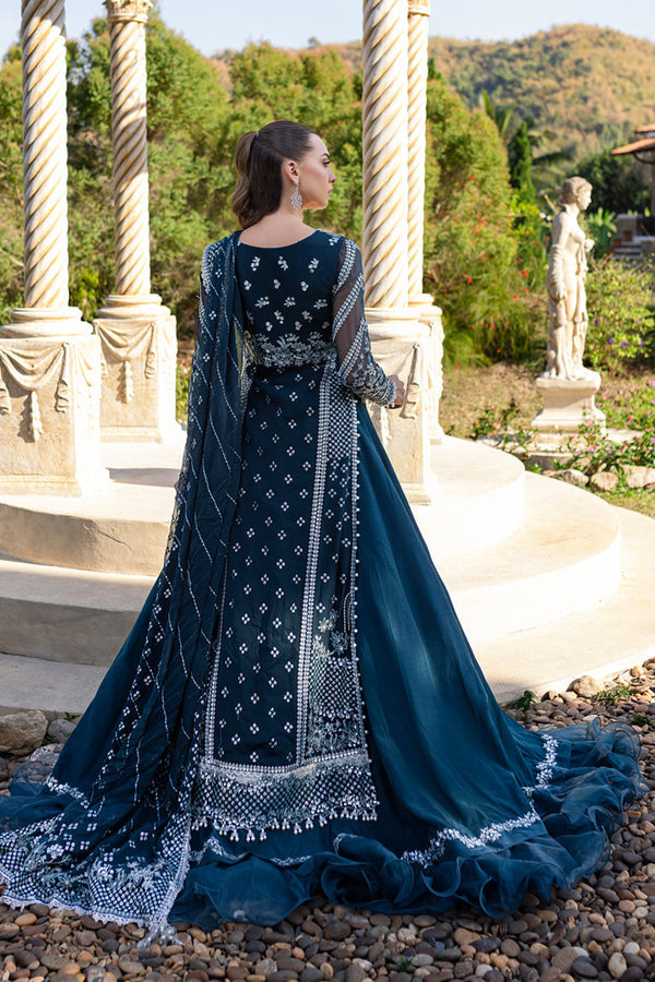 Marjjan MLC-24 Style – Deep Sea Blue Embroidered Formal Ensemble