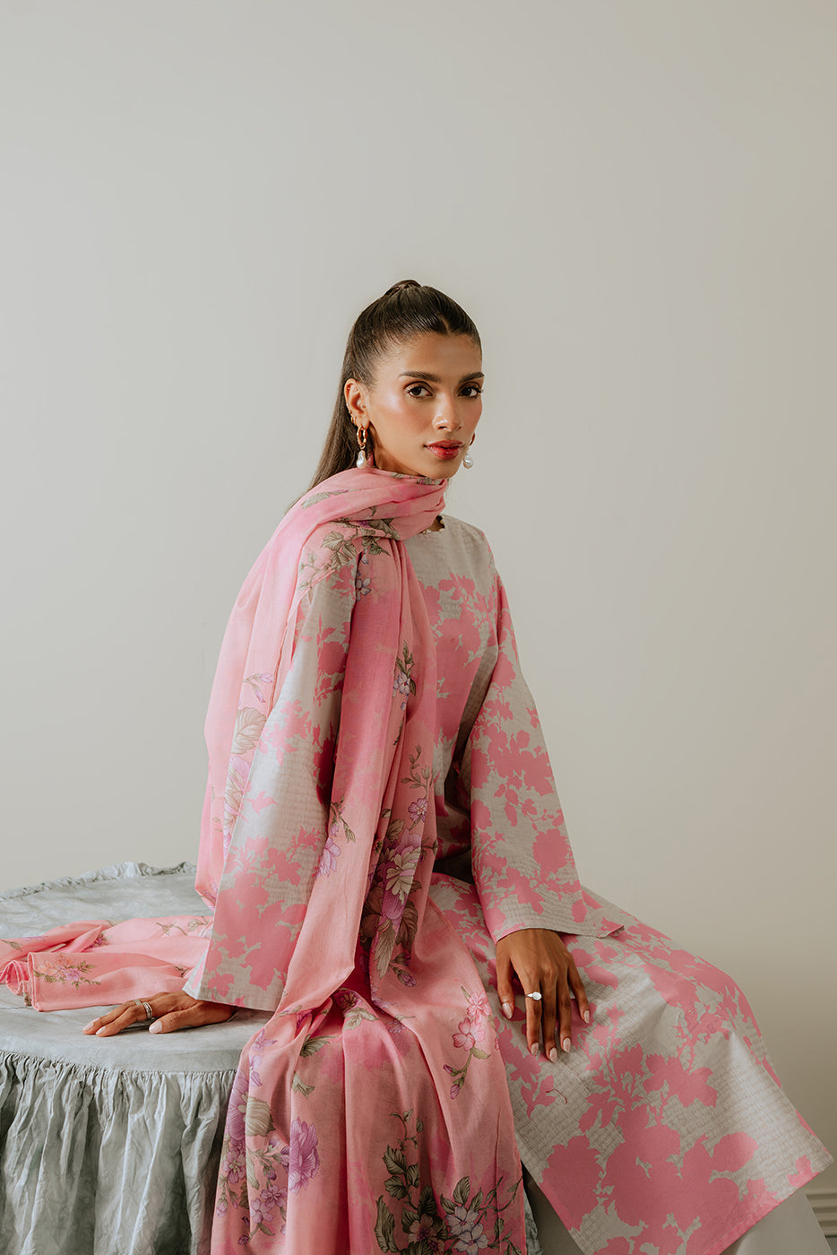 3 Piece Printed Lawn-Blush Blossom (Unstitched)