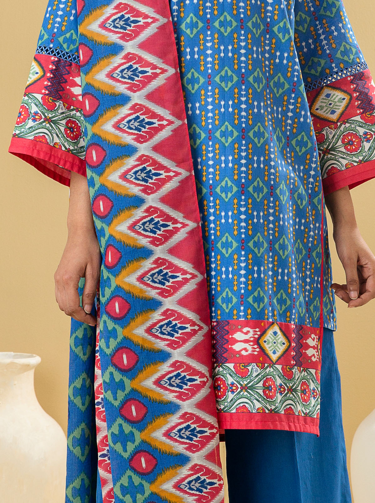 2 Piece - Printed Lawn Suit - Regale Blue
