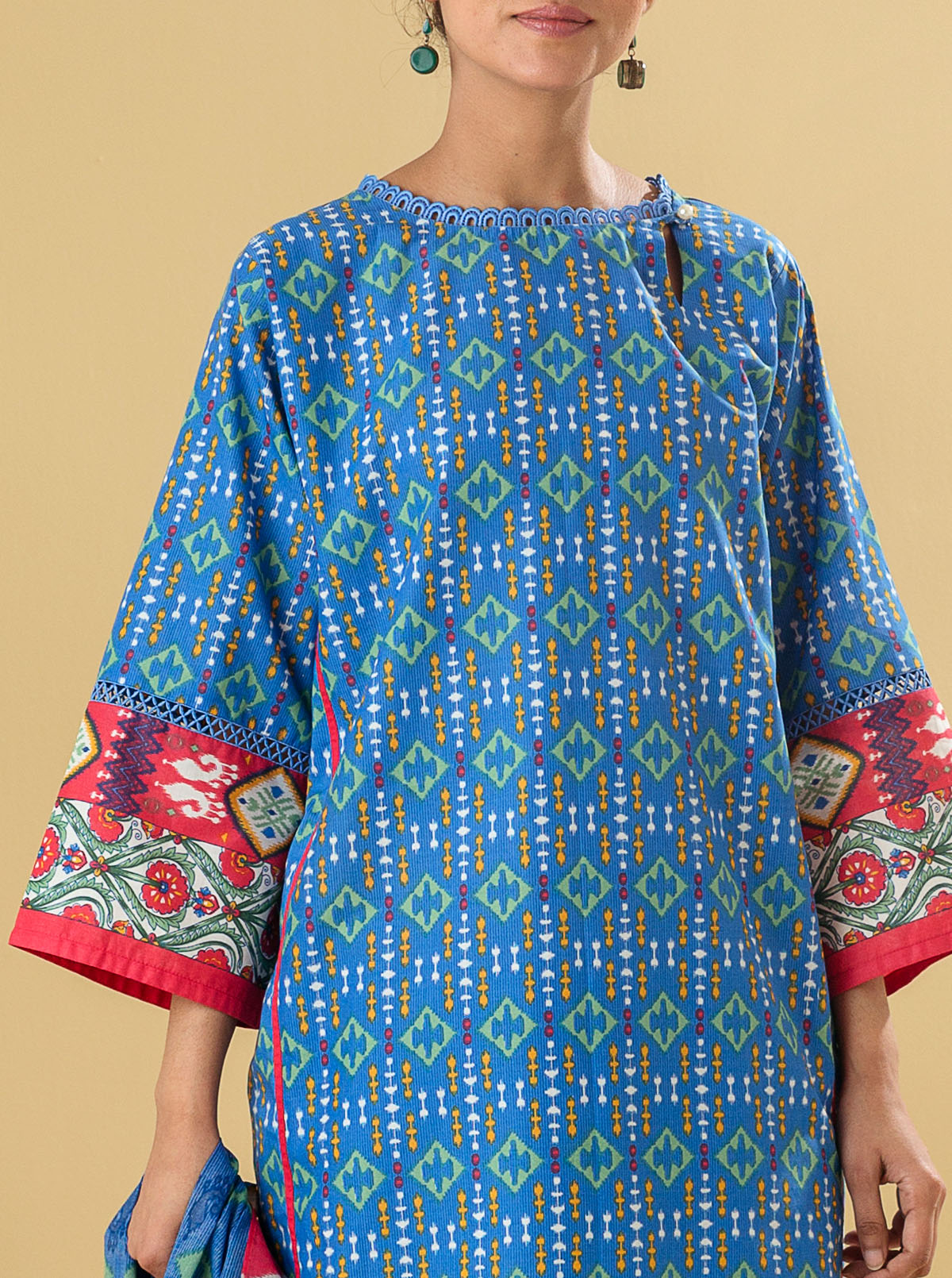 2 Piece - Printed Lawn Suit - Regale Blue