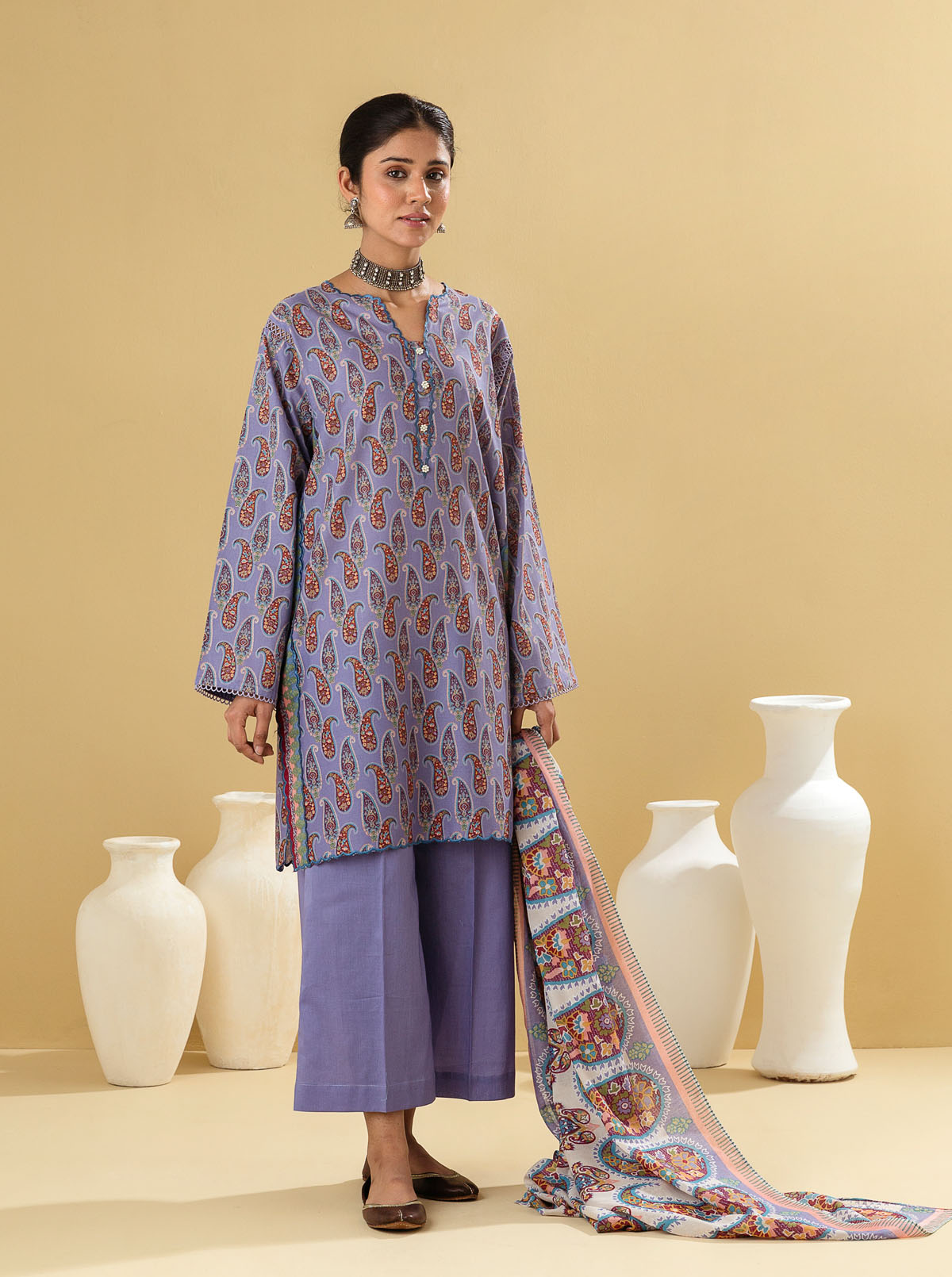 3 Piece - Printed Lawn Suit - Nostalgia