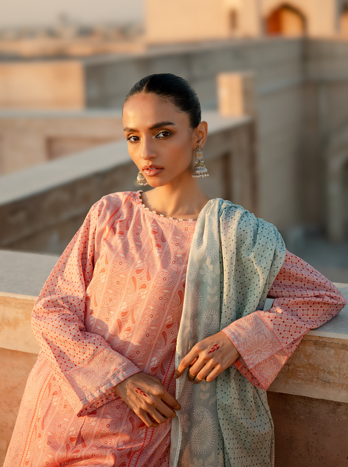 3 Piece Printed Lawn Suit-Serene Needle (Unstitched)