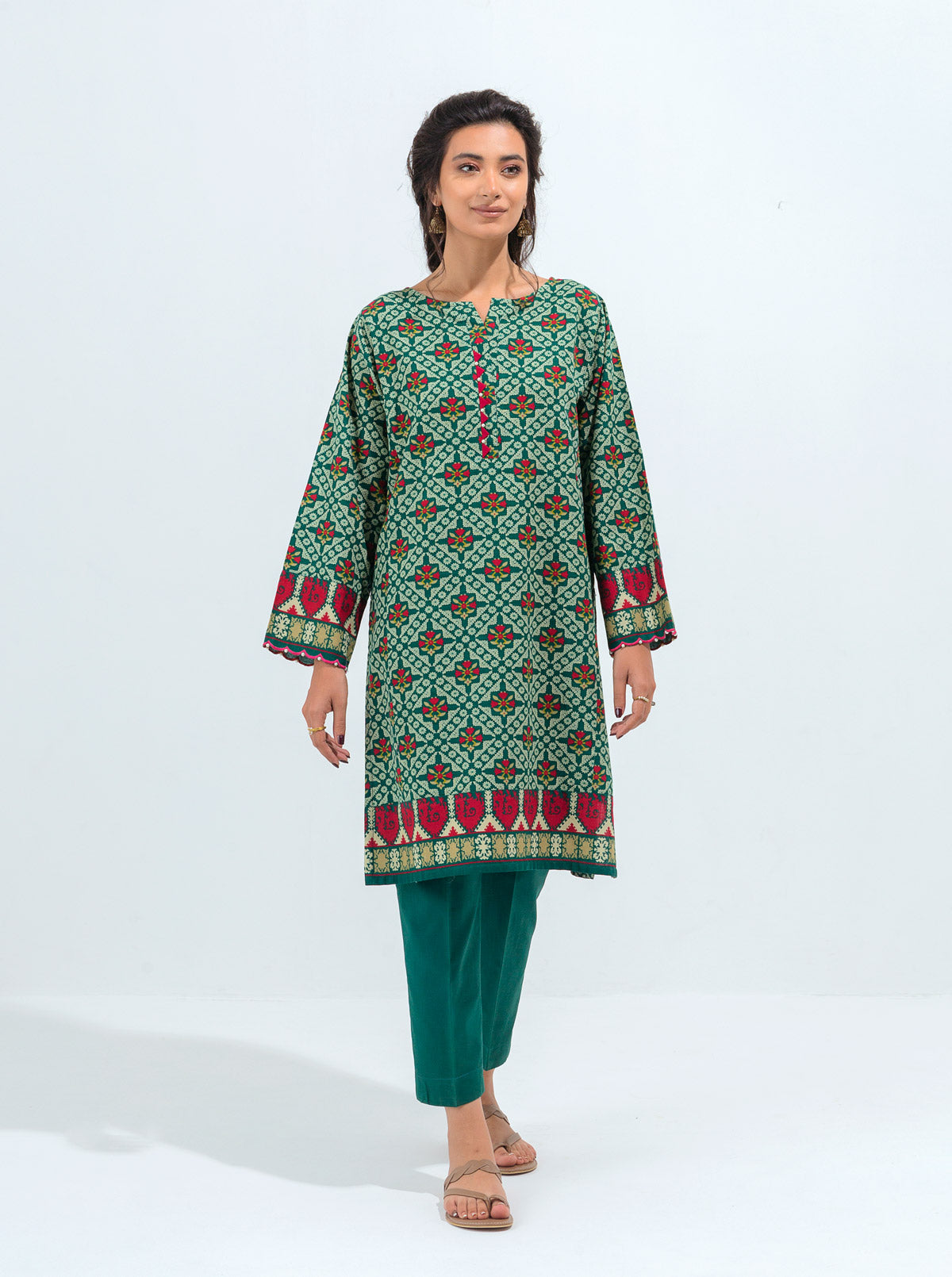 2 Piece - Printed Khaddar Suit - Vivid Lush