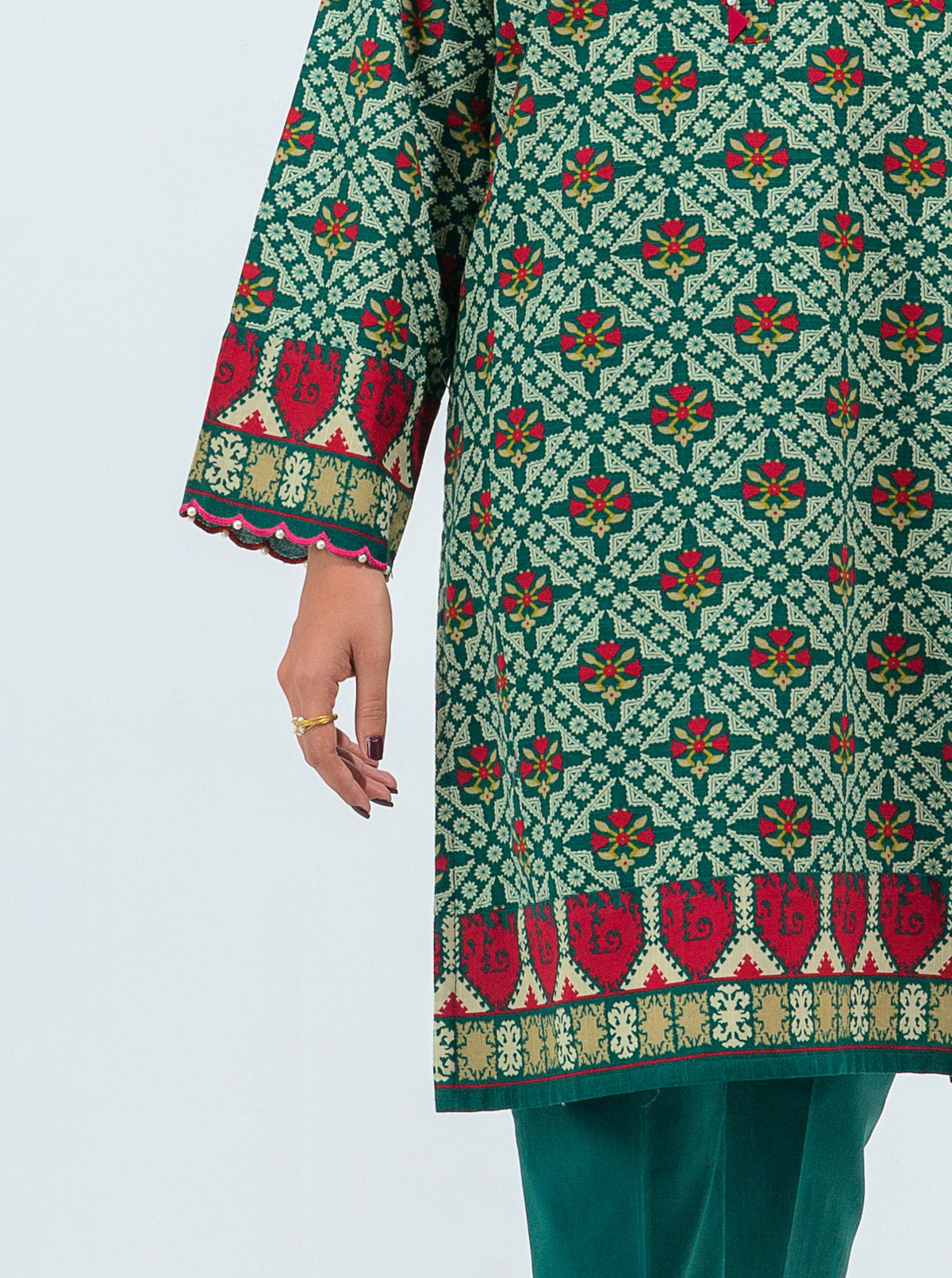 2 Piece - Printed Khaddar Suit - Vivid Lush