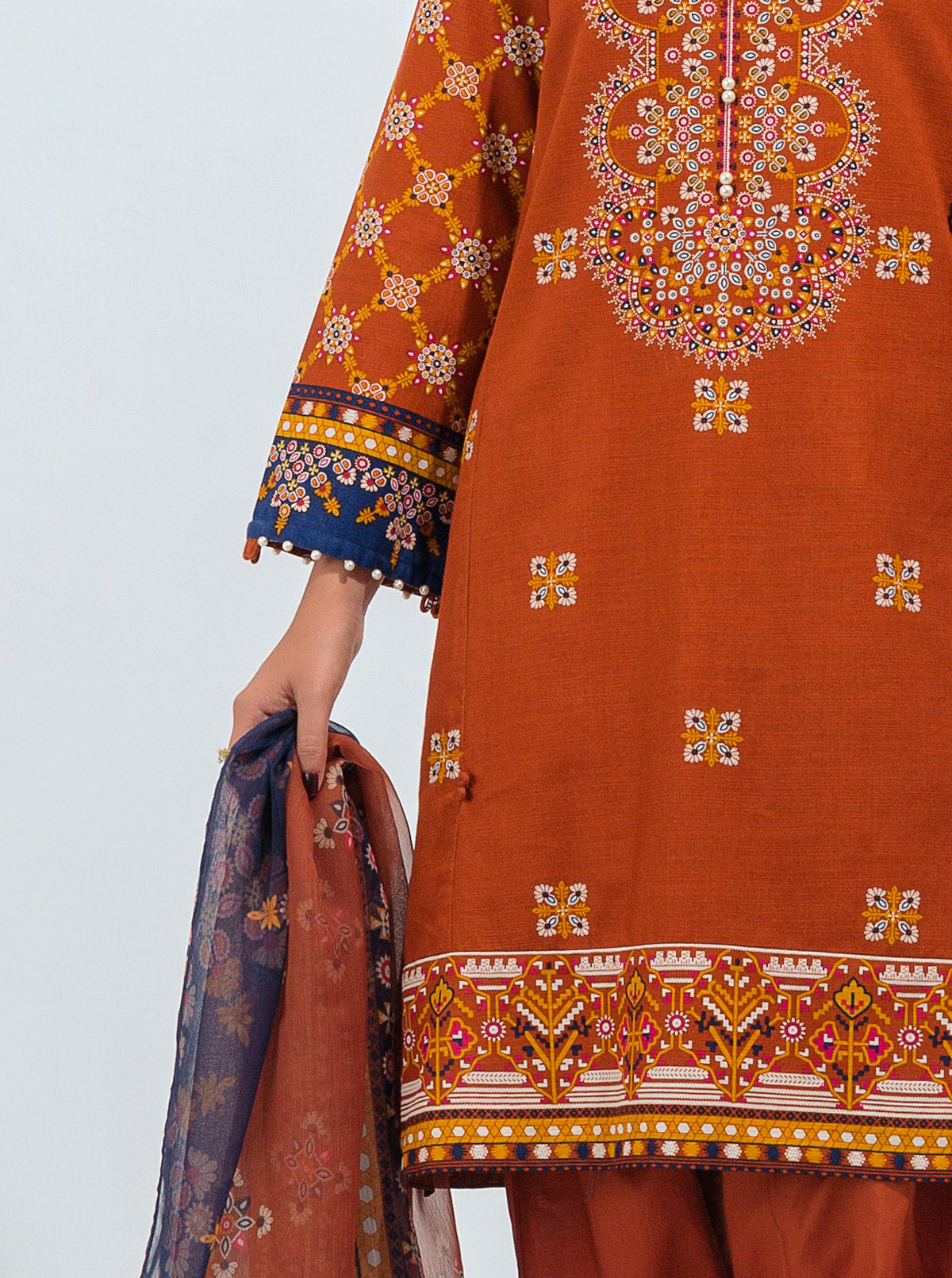 3 Piece - Printed Khaddar Suit - Gypsy Glow