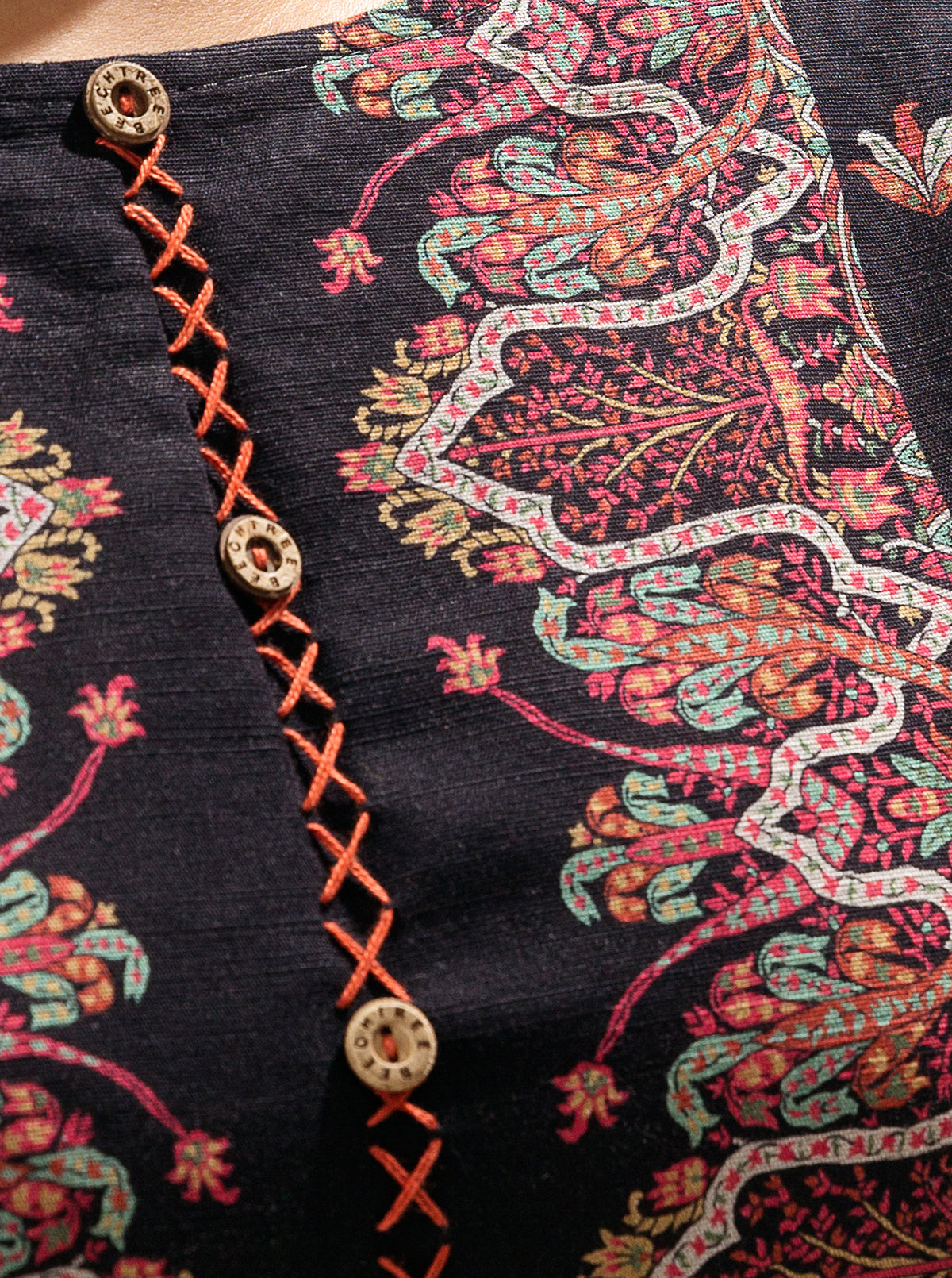 3 Piece - Printed Khaddar Suit - Smoky Salmon