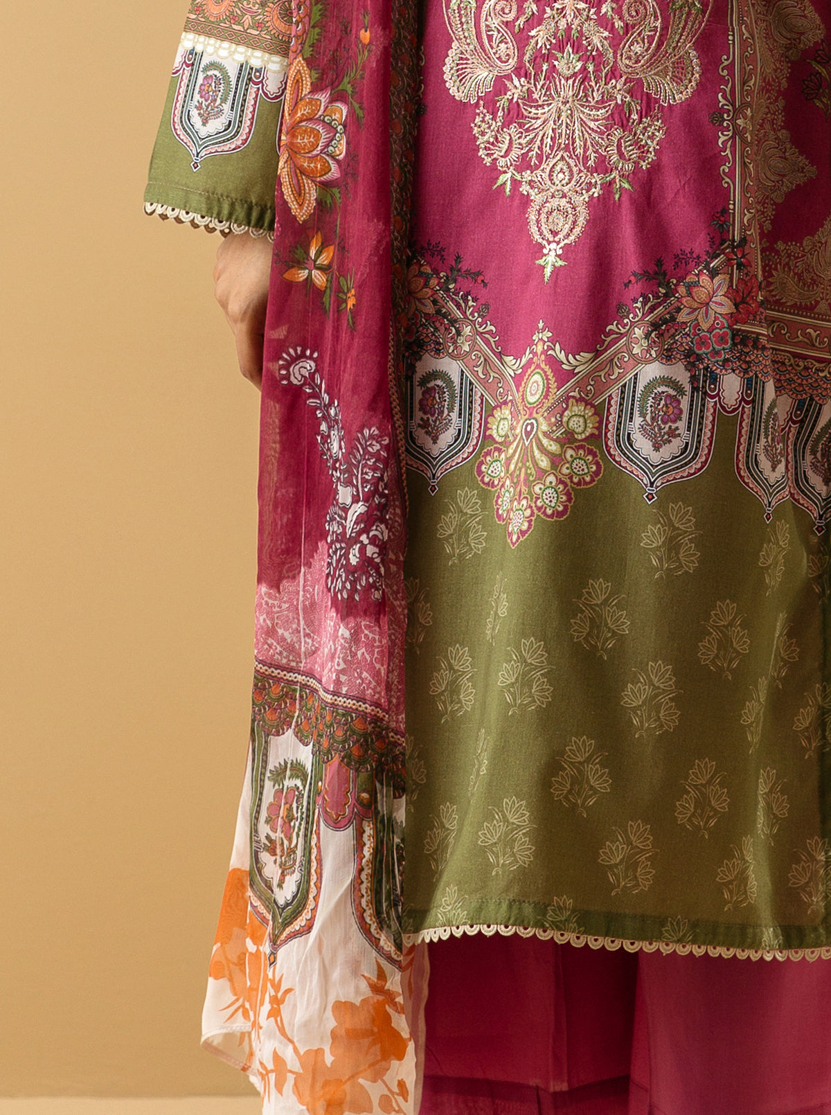 3 PIECE - EMBROIDERED LAWN SUIT - ETERNAL BLISSMB4S22U55-PINK-2000000204106-3PC