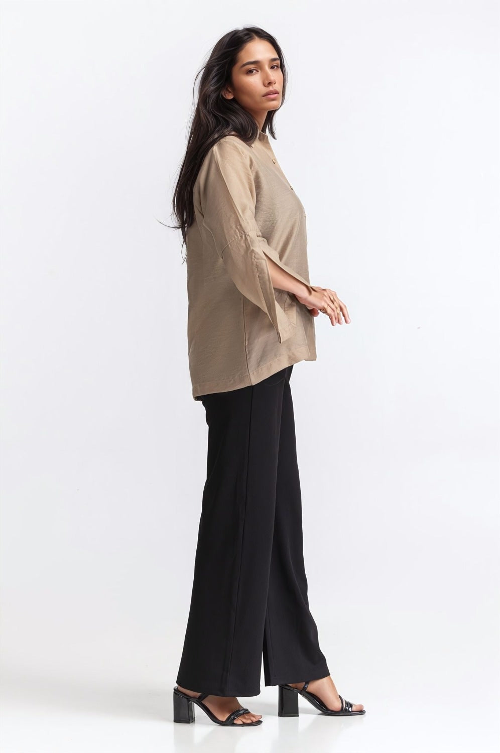Mid Length Button Down Shirt
