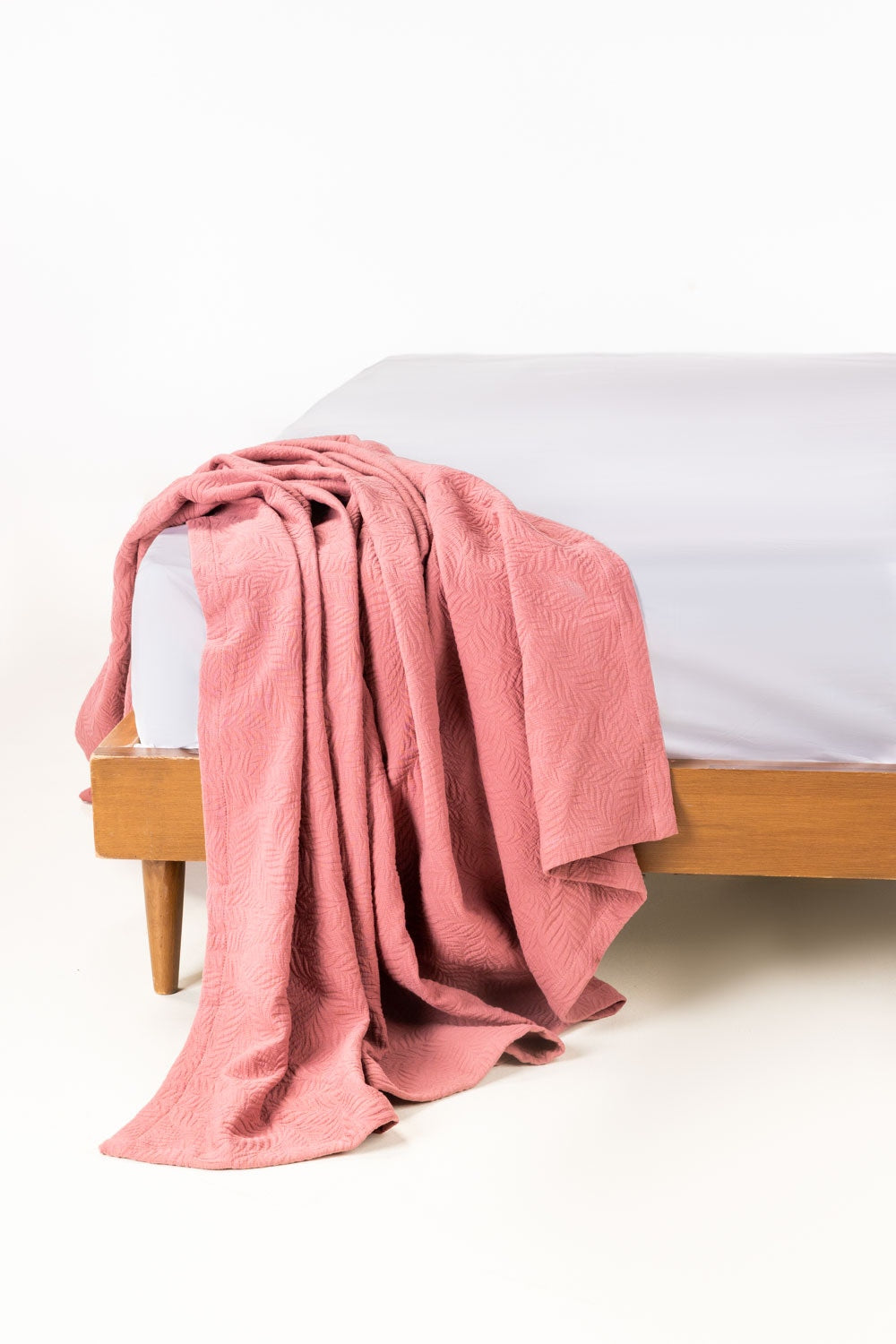 Misty Rose Matelasse Blanket