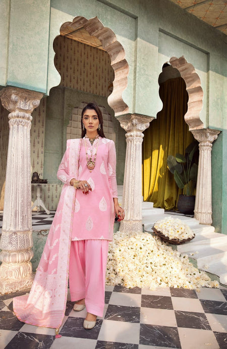 3 Piece Jacquard Unstitched Suit with Dupatta and Inner