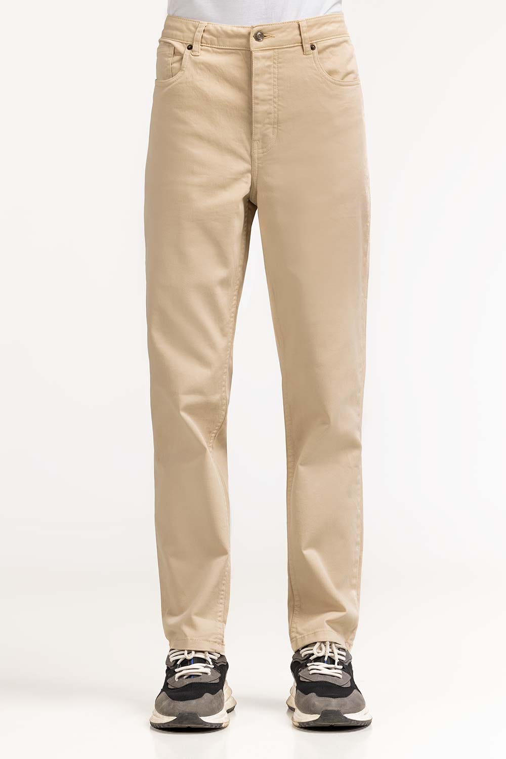 Pale Khaki Basic Trousers