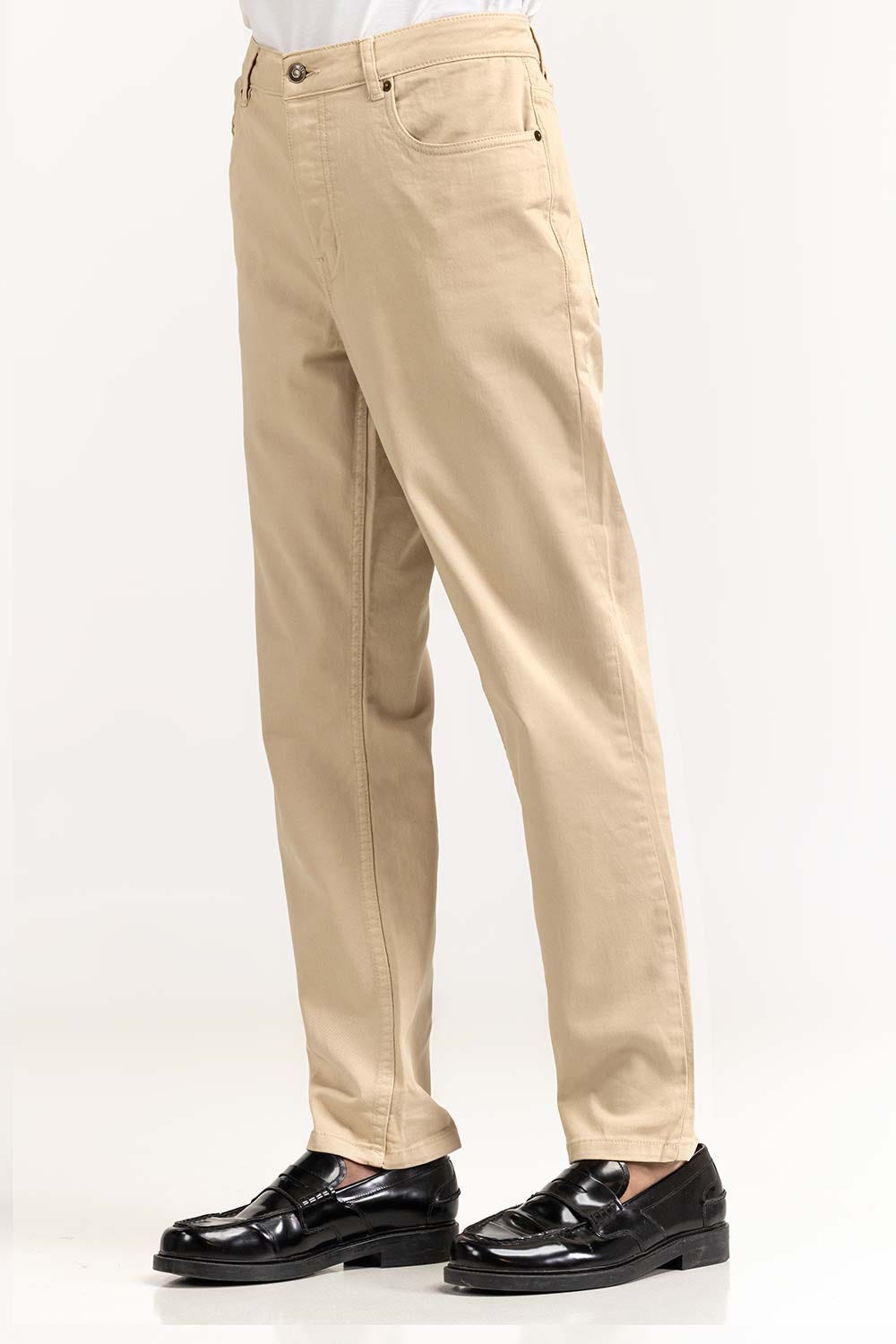 Pale Khaki Basic Trousers