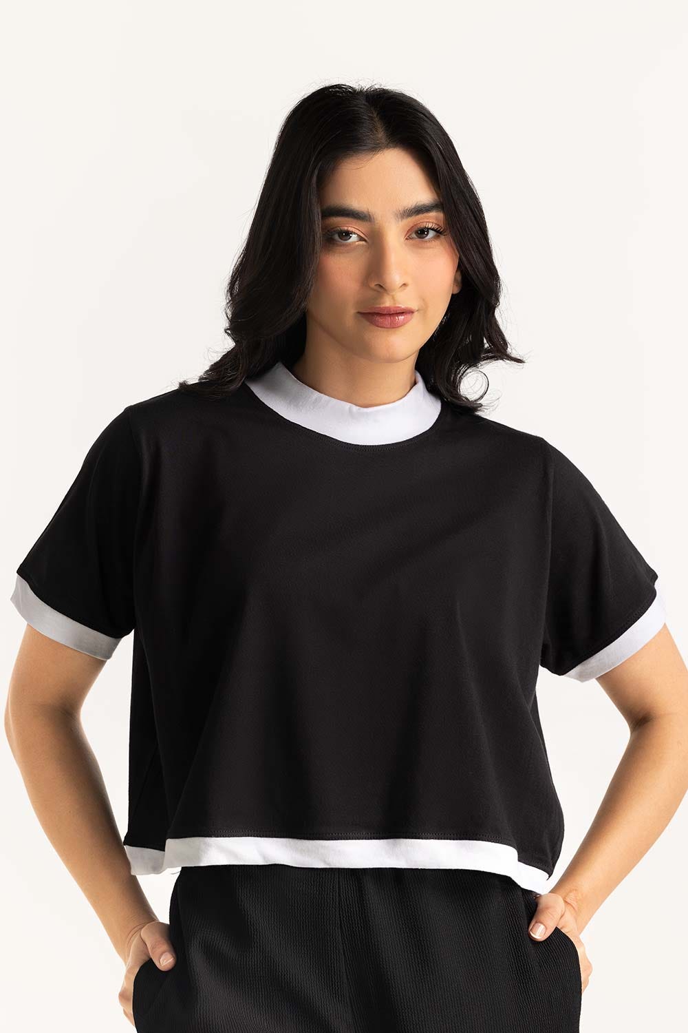 Mock Neck Crop Top