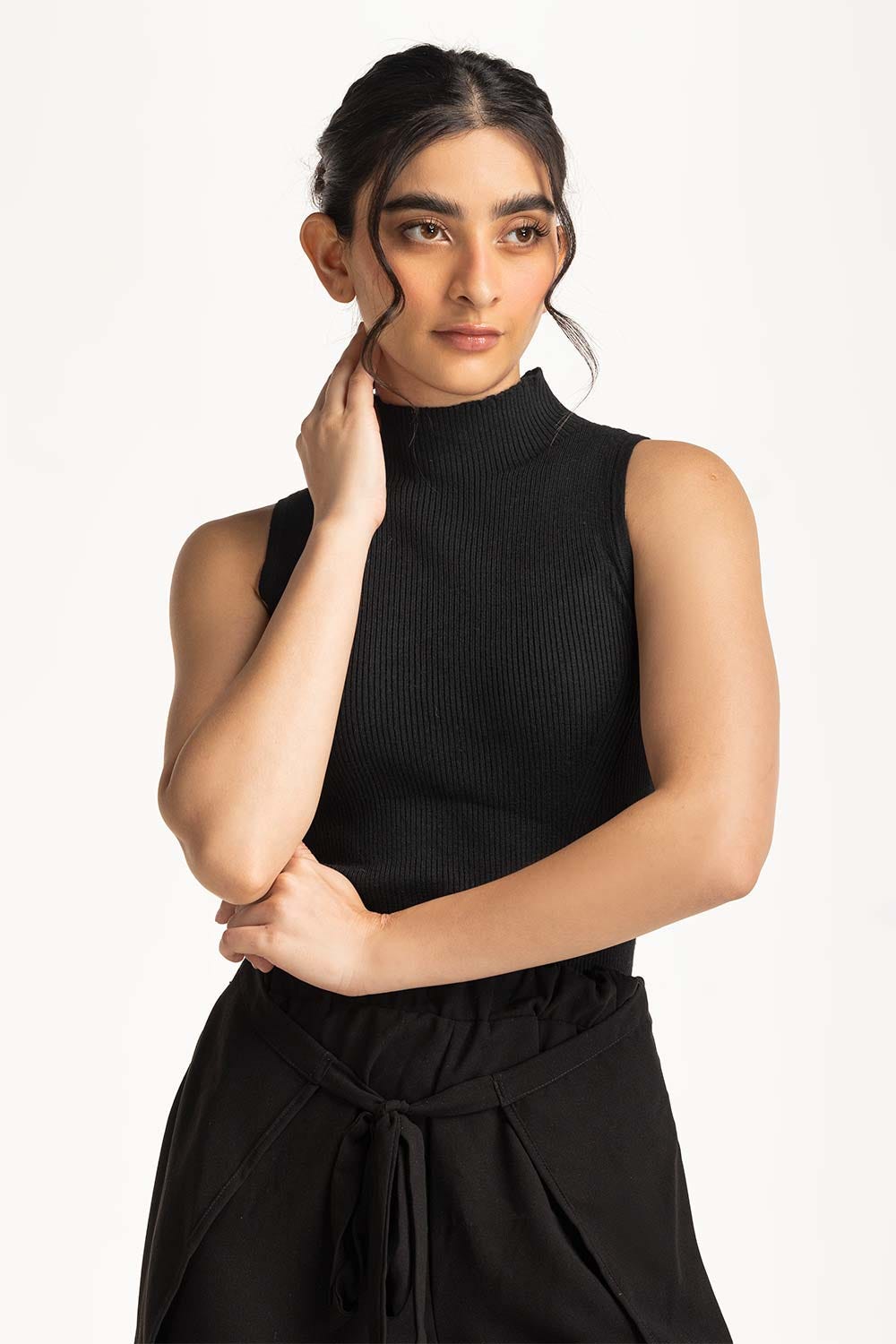 Mock neck Rib Tanktop