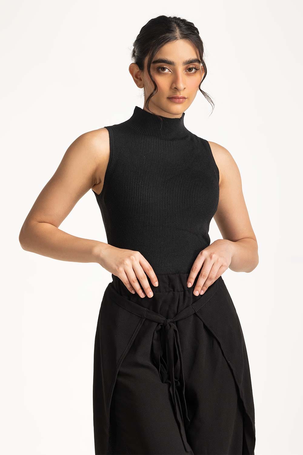 Mock neck Rib Tanktop