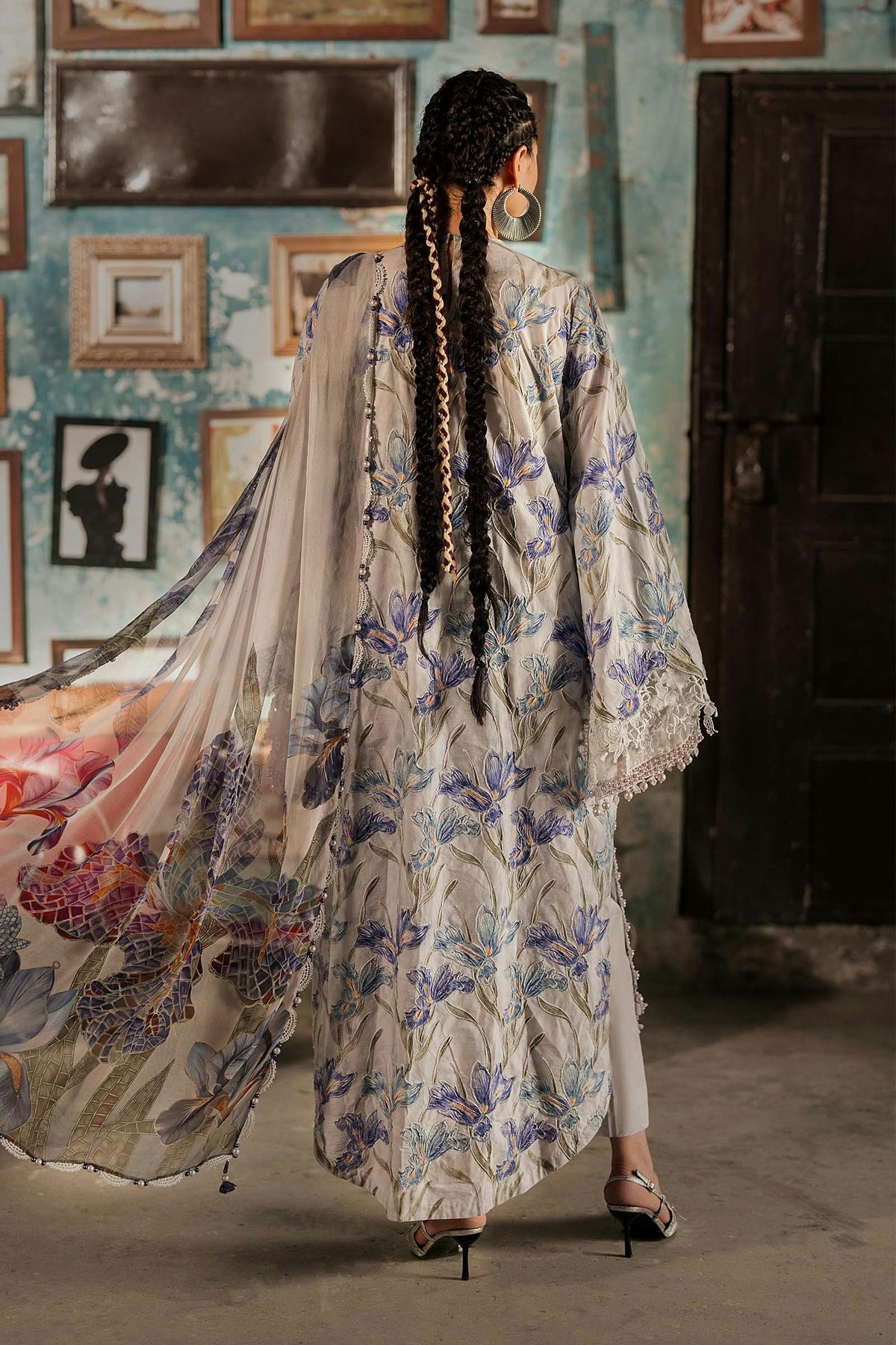 M Prints '26 - 3 Piece Unstitched Embroidered Cambric Suit | MPT-3104-A