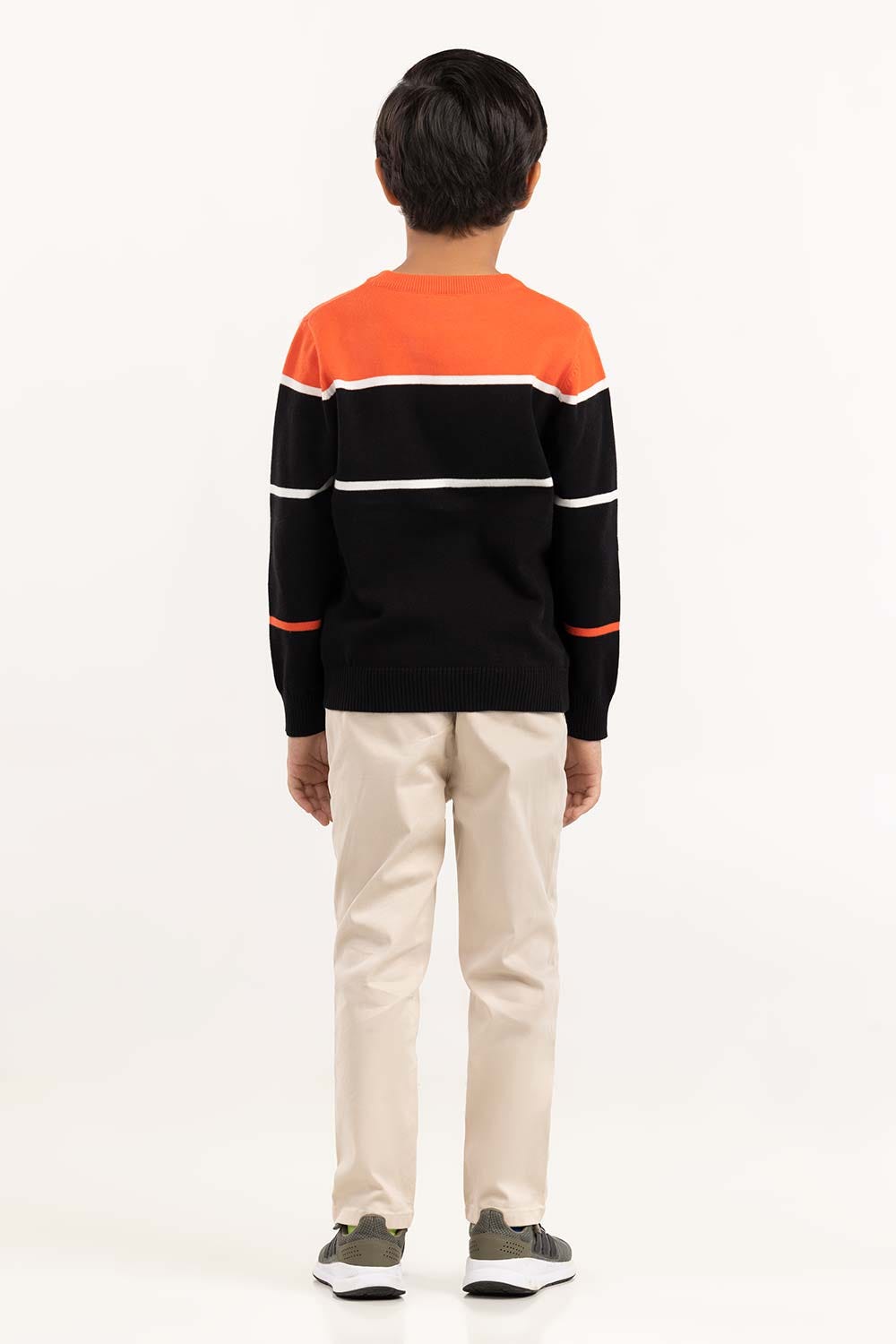 Junior Boy Multi Color Block Knit Sweater