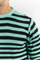 Multi Color Striped Crew Neck Sweater