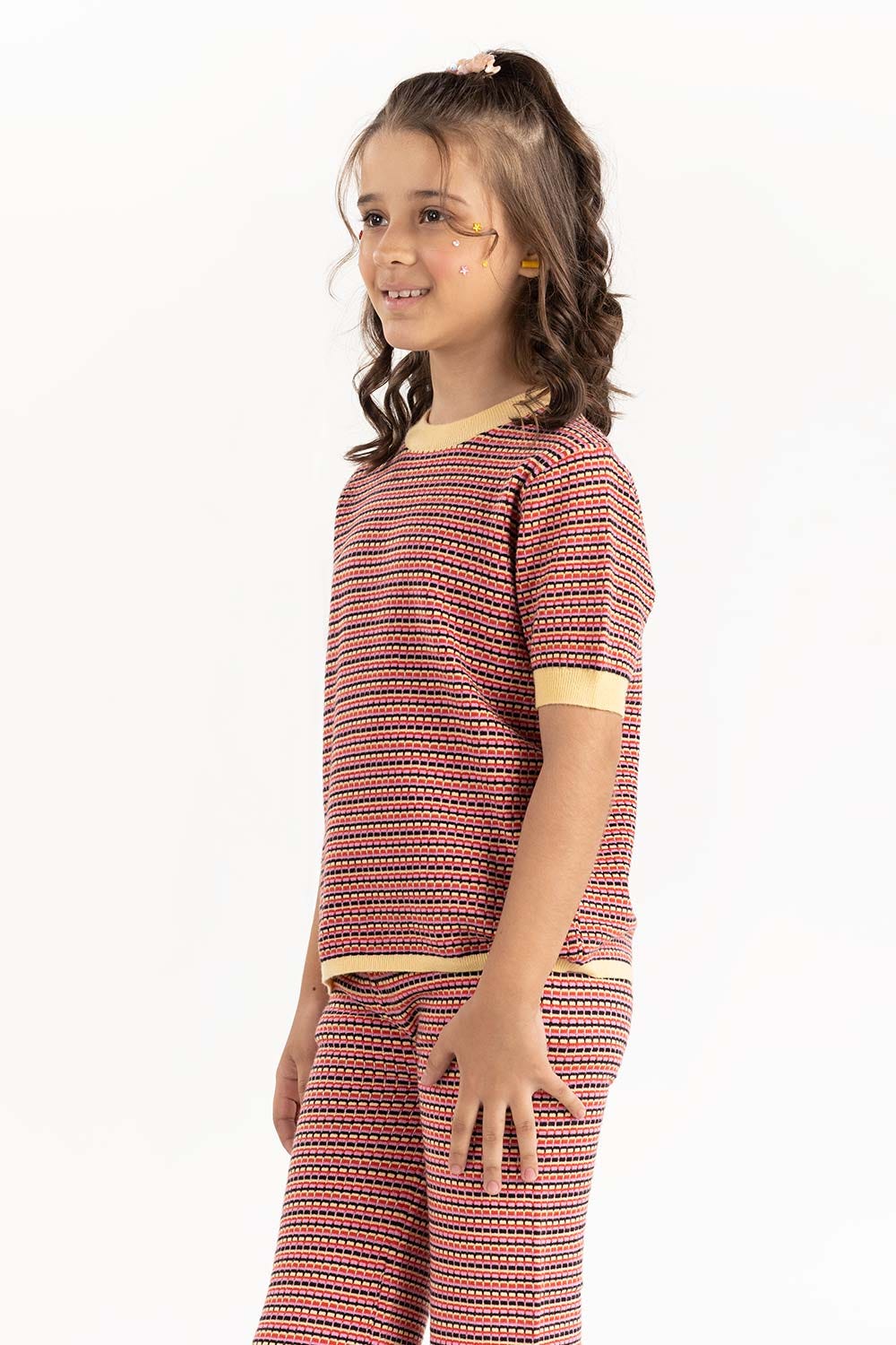 Junior Girl Multi Jacquard Knit Sweater