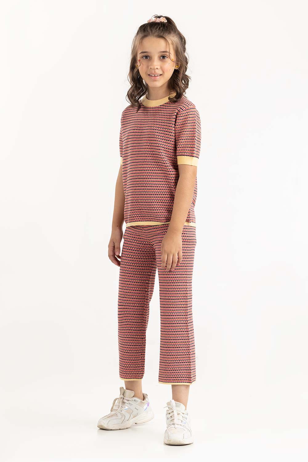 Junior Girl Multi Jacquard Knit Sweater