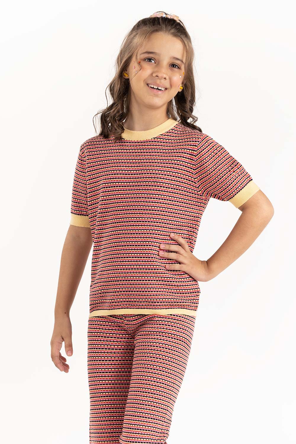 Junior Girl Multi Jacquard Knit Sweater
