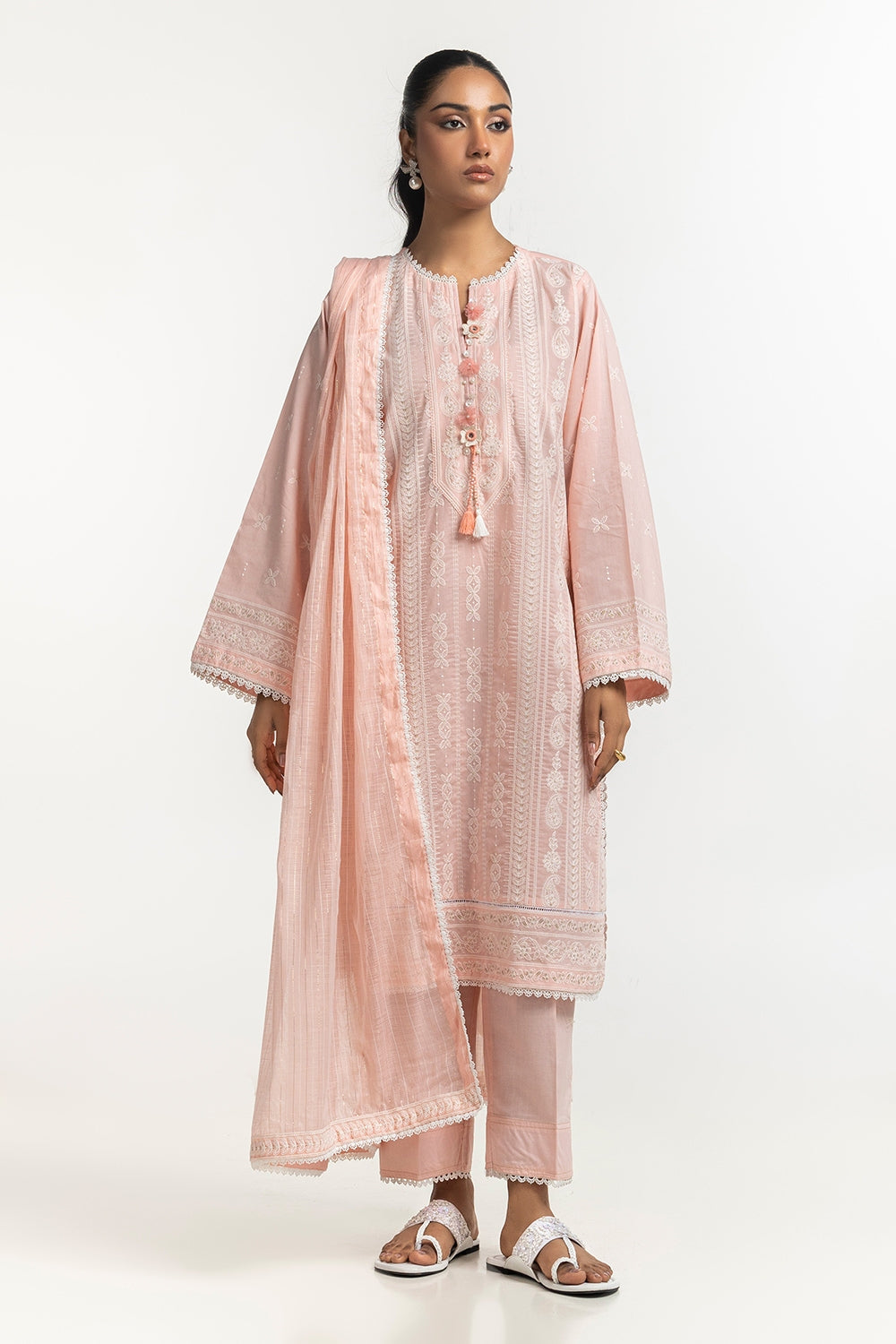 Munaar Lurex Embroidered Dupatta