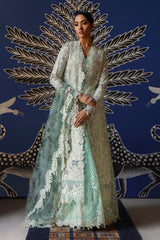 Stitched Sea Green Embroidered Shirt + Gharara + Dupatta