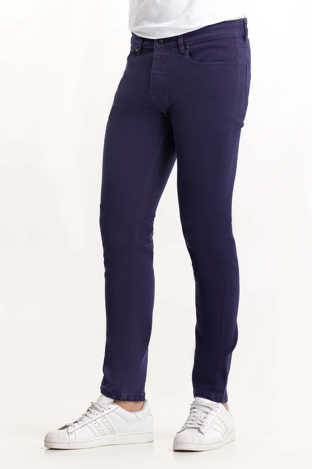 Navy Basic Non Denim Jeans
