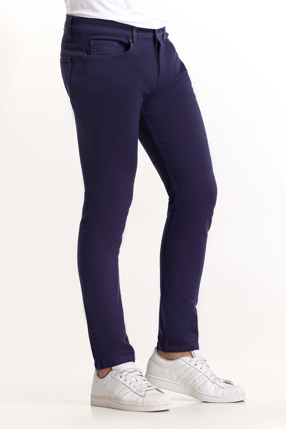 Navy Basic Non Denim Jeans