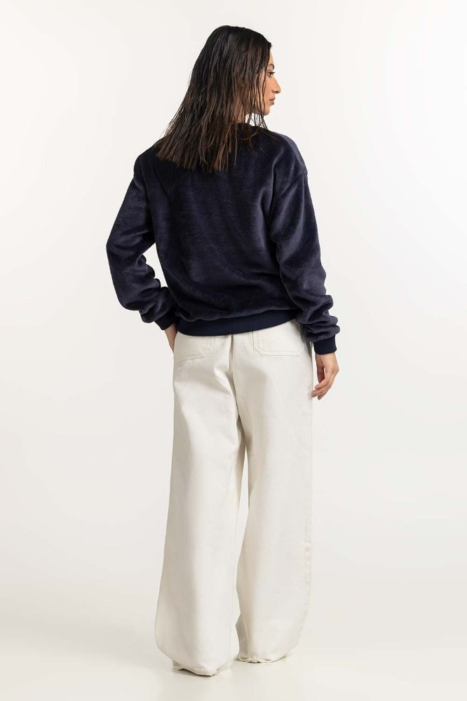 Navy Blue Basic Sweatshirt