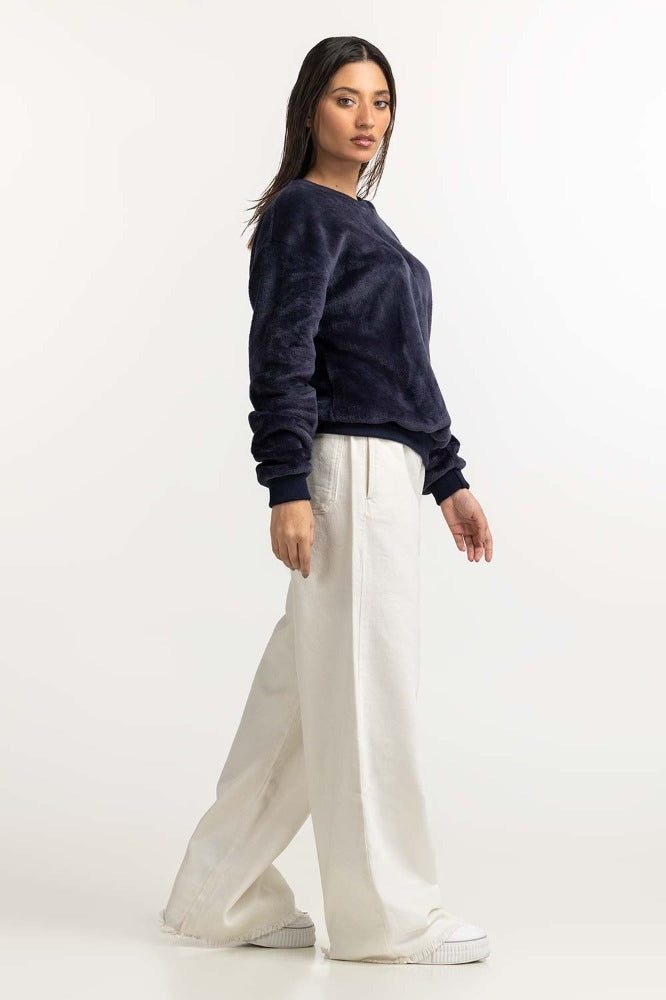 Navy Blue Basic Sweatshirt