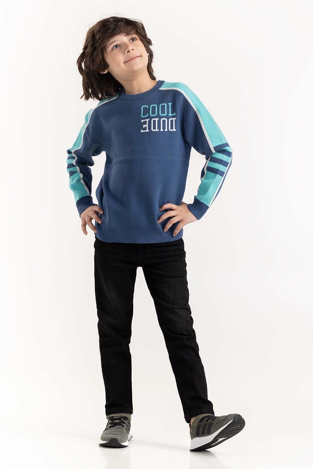 Junior Boy Navy Knit Sweater