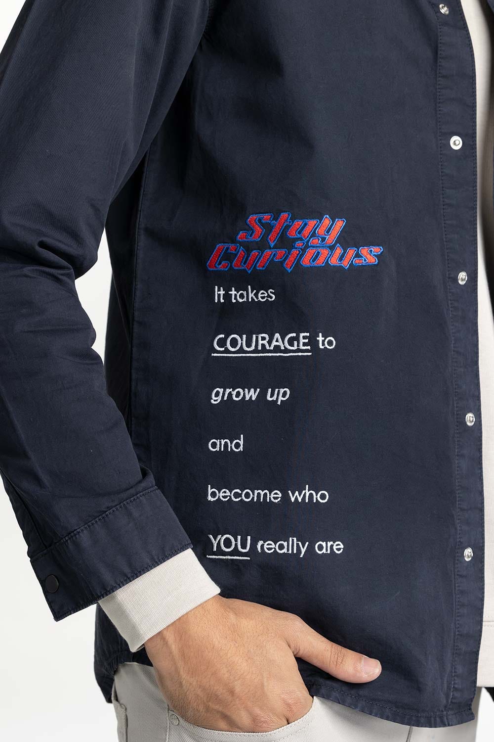Navy Non-Denim Overshirt