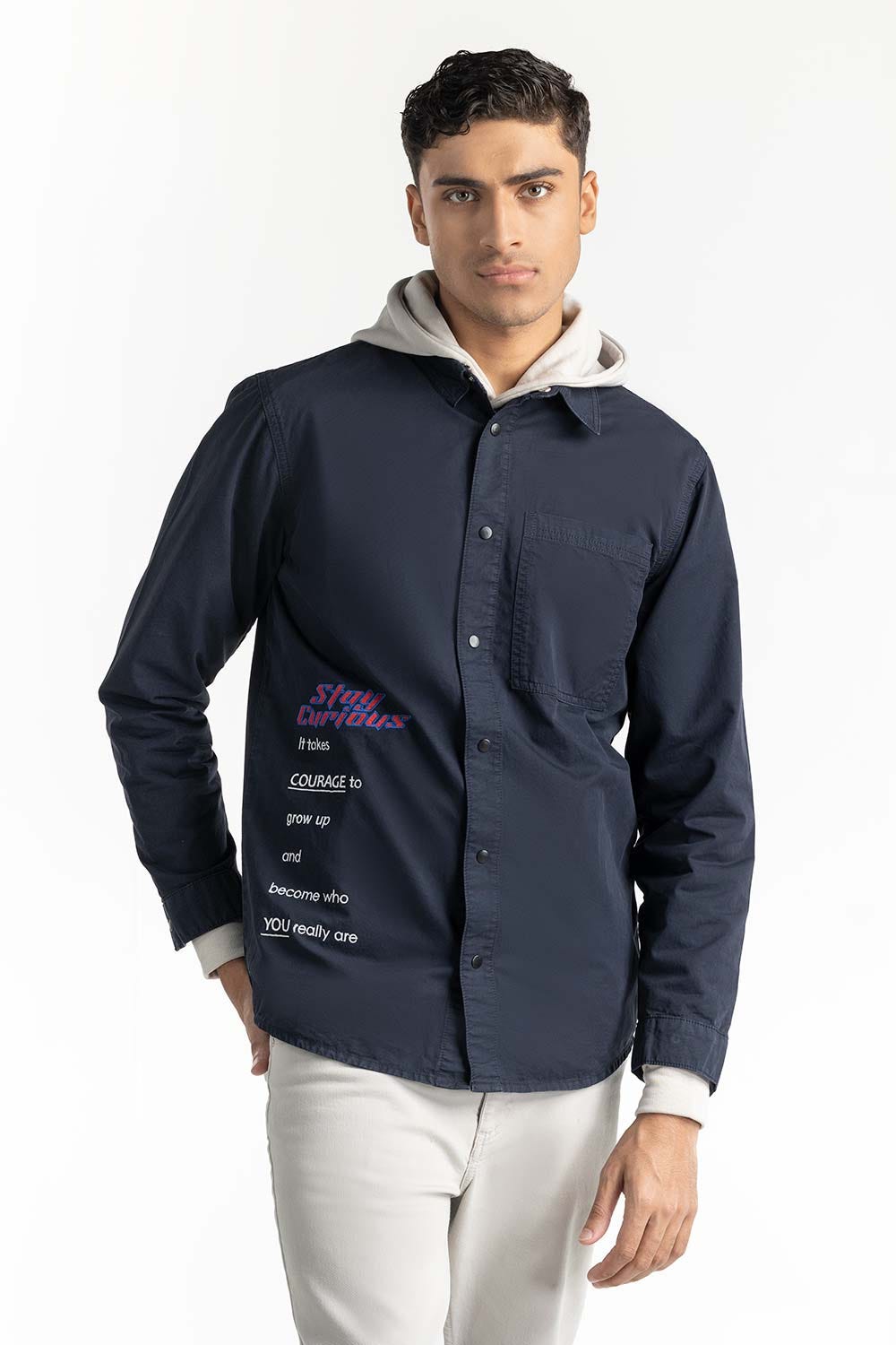 Navy Non-Denim Overshirt