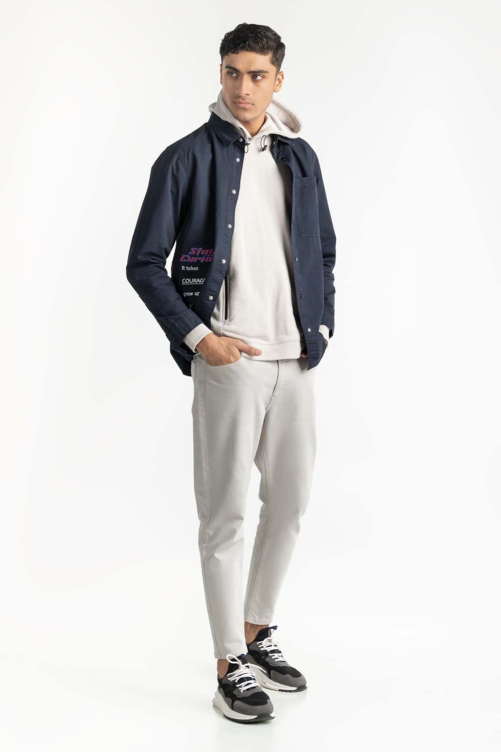 Navy Non-Denim Overshirt