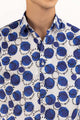 Navy White Printed Casual Shirt