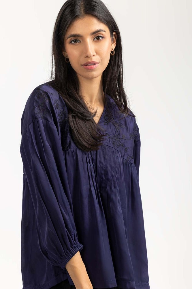 Navy Woven Blouse