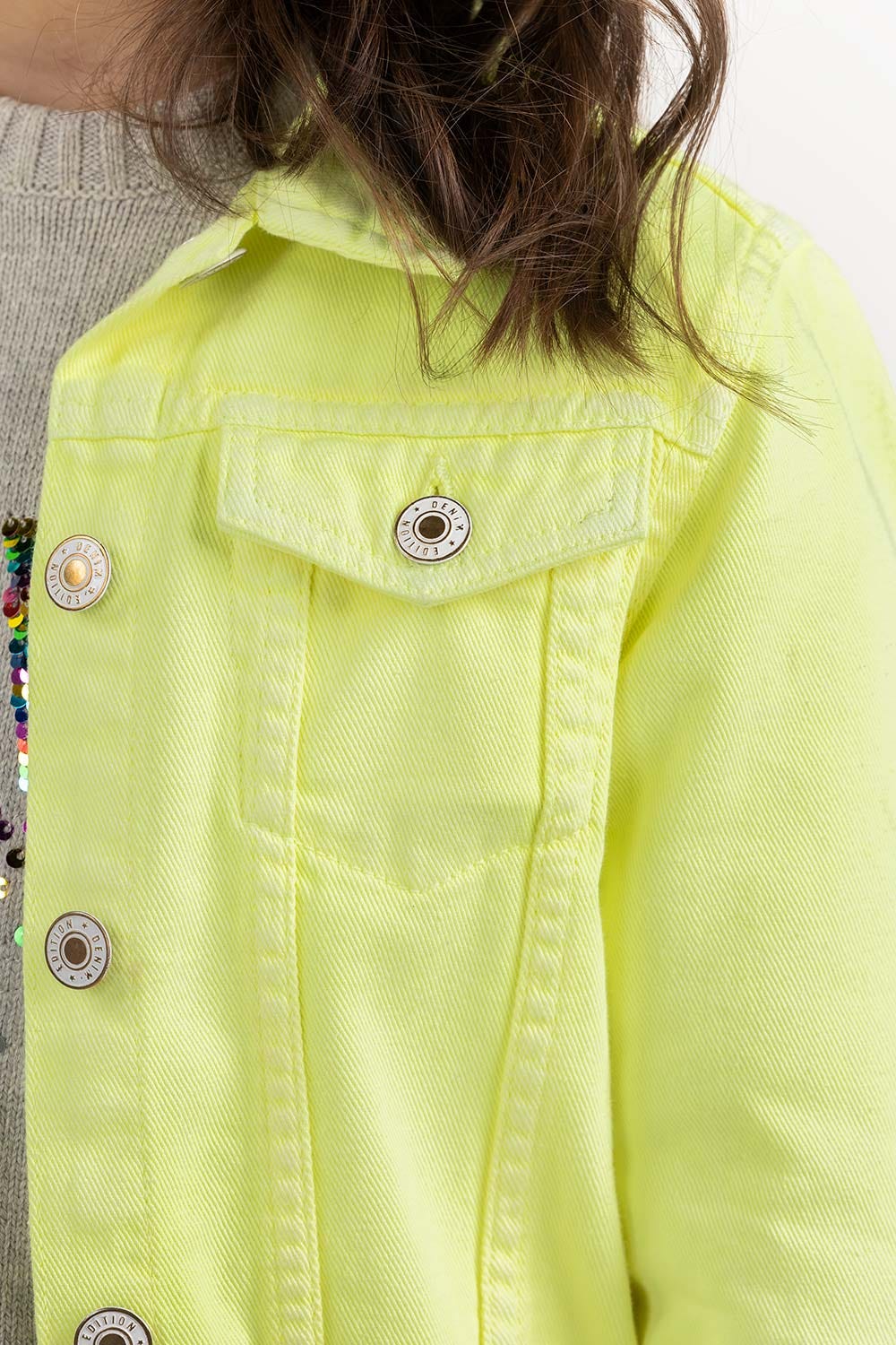Girls Non Denim Sharp Green Jacket