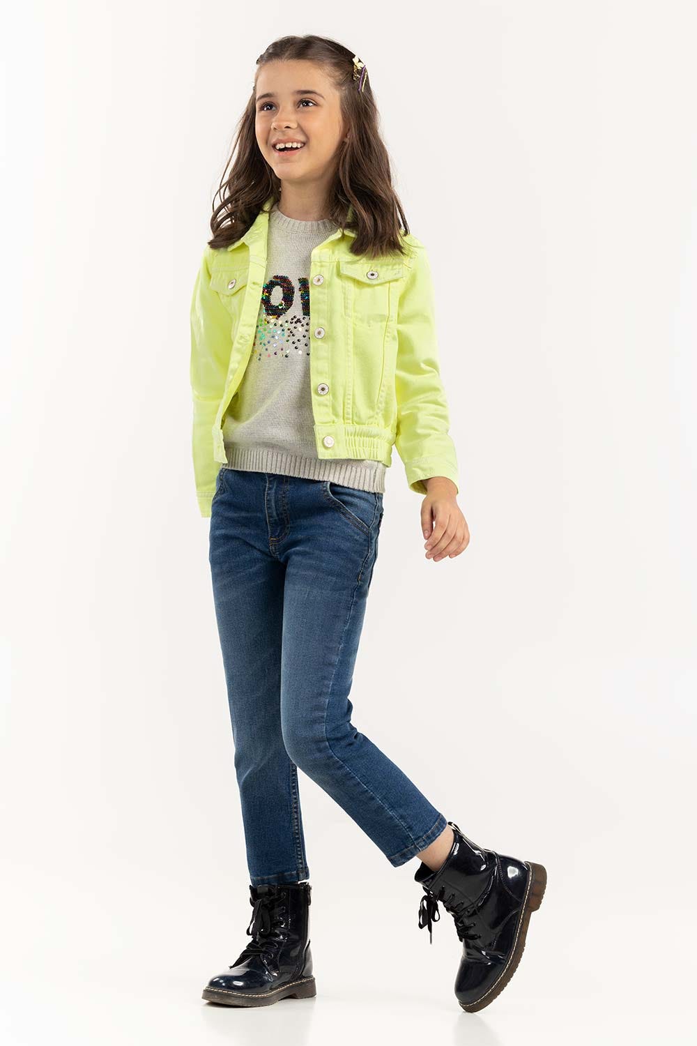 Girls Non Denim Sharp Green Jacket
