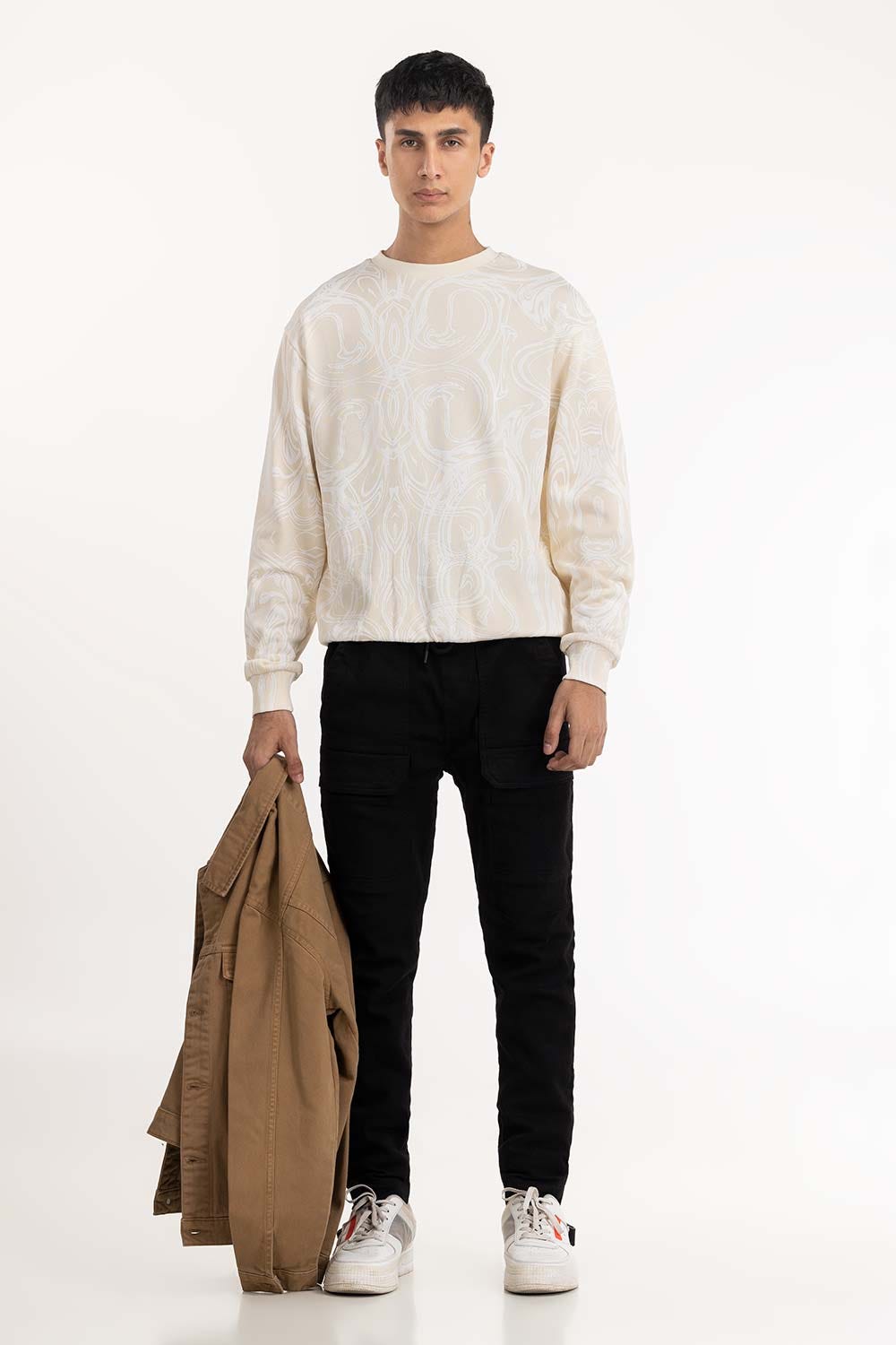 Off White All Over Printed Sweatshirt
