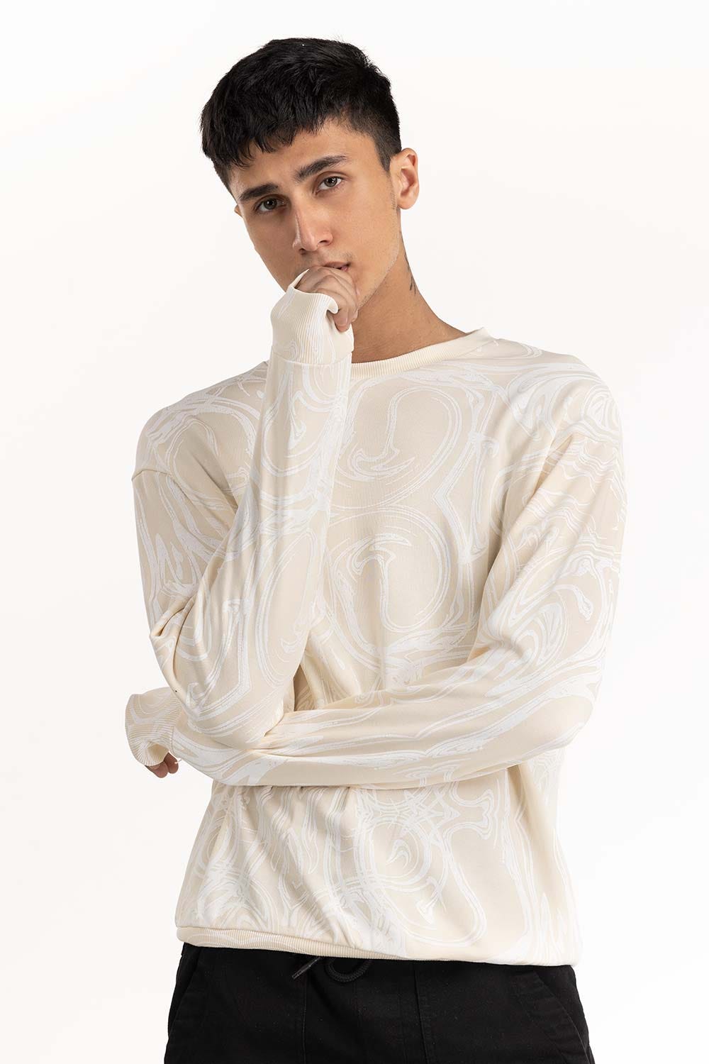Off White All Over Printed Sweatshirt